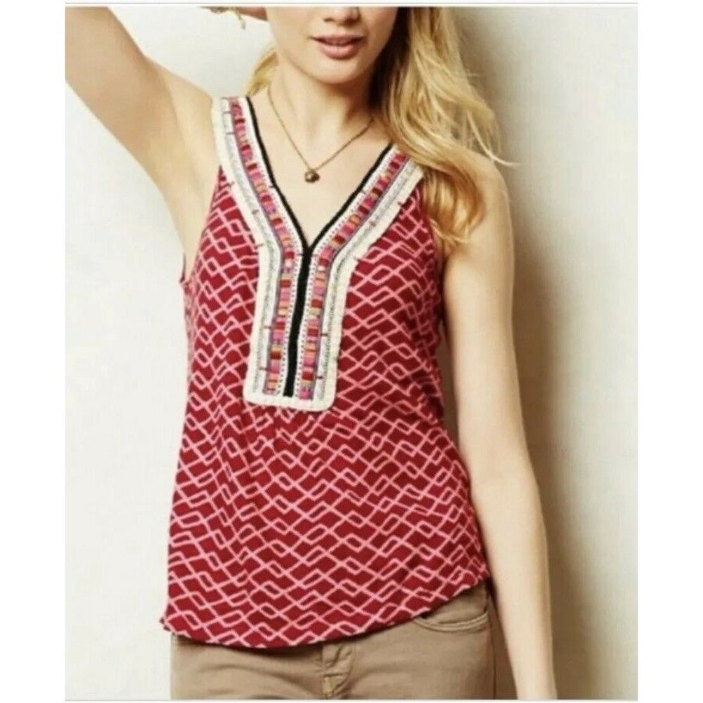 Anthropologie Akemi Kin Tank Top Vela Pink Boho